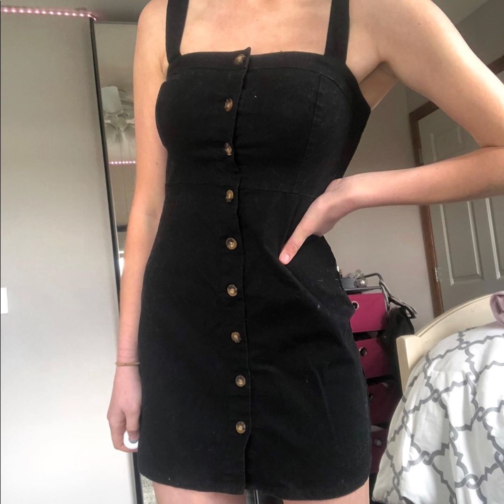 Hollister Black button up dress